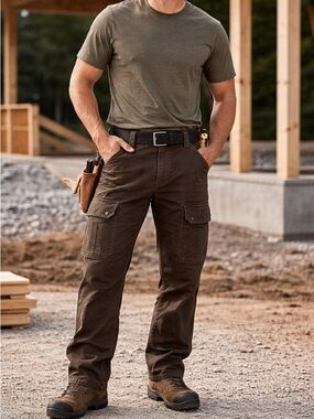 Duluth Trading Co Brown Cargo Work Pants with Tool Pockets